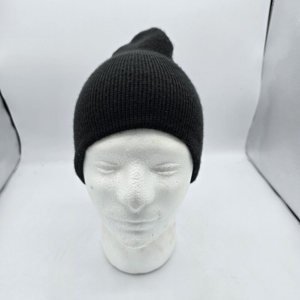 George Beanie Adult One Size Black Knit Acrylic Blend Snow Ski Outdoors